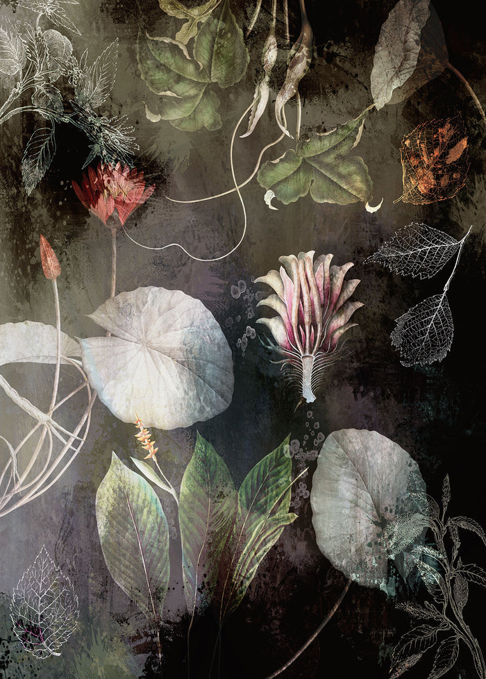 Night Flowers - Custom Sized Mural Wallpaper (per m2)
