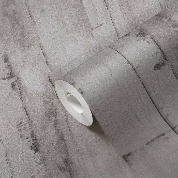 Nordic Timber - Wood Wallpaper - Grey