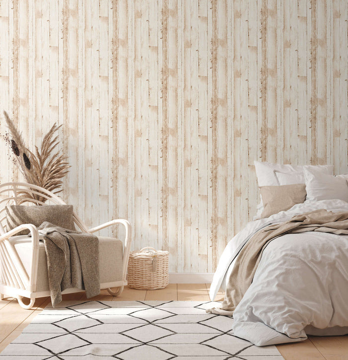 Nordic Timber – Wood Wallpaper – Beige