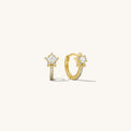 Nova starburst huggie earrings in 14k gold vermeil with twinkling star detail