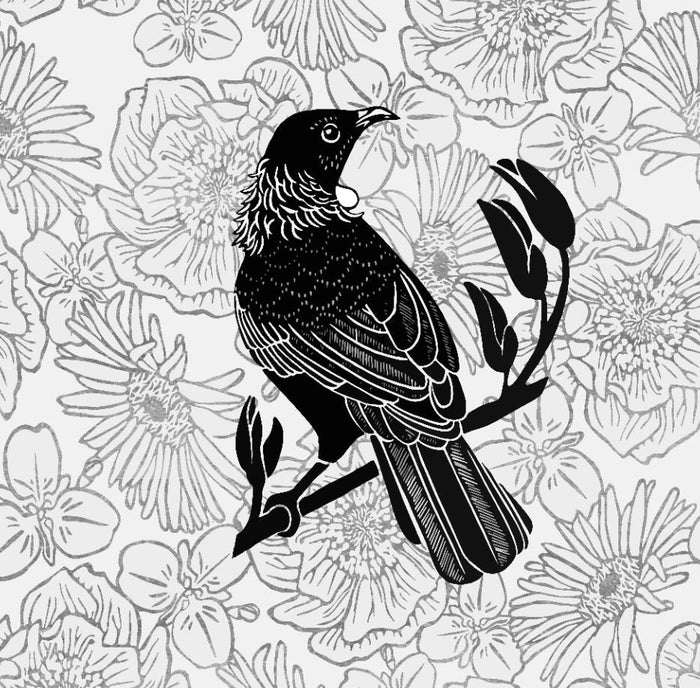 NZ Bird Series - Kawakawa Fantail - Custom Sized Wallpaper Mural (per m2)