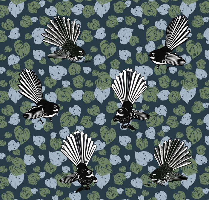 NZ Bird Series - Kawakawa Fantail - Custom Sized Wallpaper Mural (per m2)