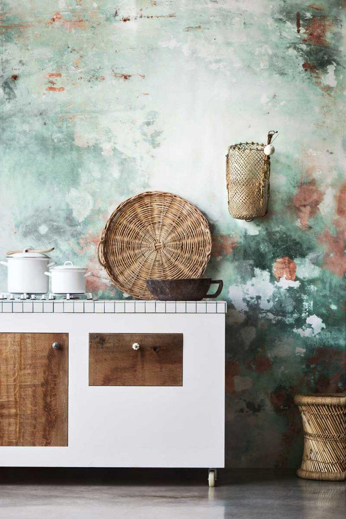 Oh La La Hybrid Wallpaper Mural - Verdigris