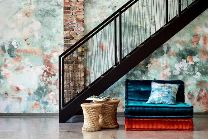 Oh La La Hybrid Wallpaper Mural - Verdigris