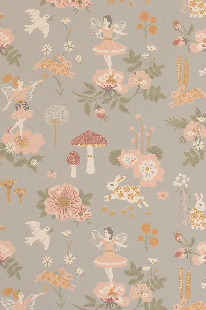 Old Garden Wallpaper - Gentle Blue