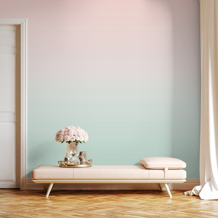 Ombre Wallpaper Hybrid Mural - Joy (Peach and Teal)