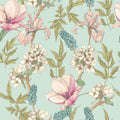 Orchid Bloom Wallpaper - Duck Egg & Blush