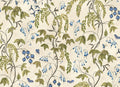 Ottilia Artistic Botanical Mural Wallpaper - Olive Green