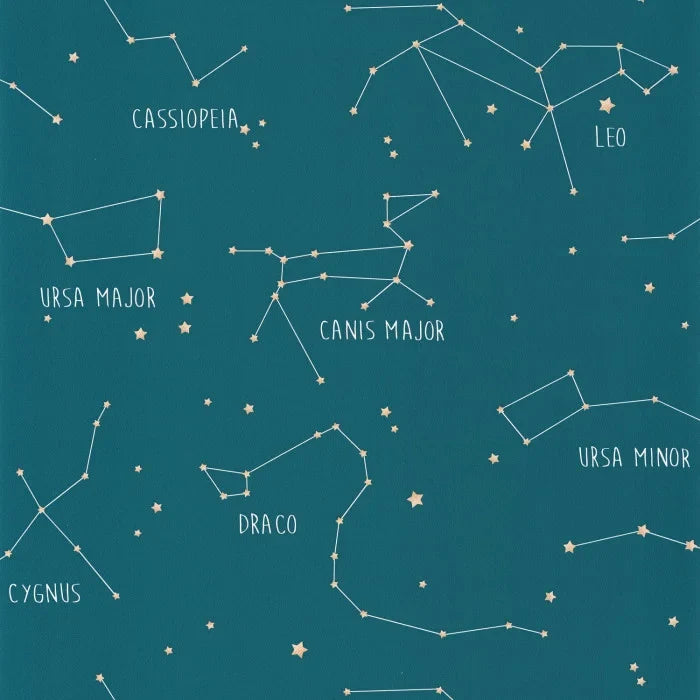 Our Planet Constellations Wallpaper - Turquoise