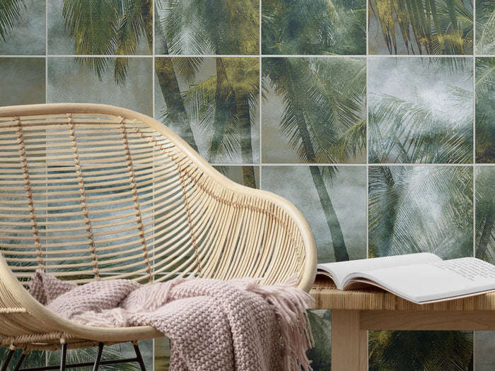 Palm Puzzle - Custom Sized Mural Wallpaper (per m2)