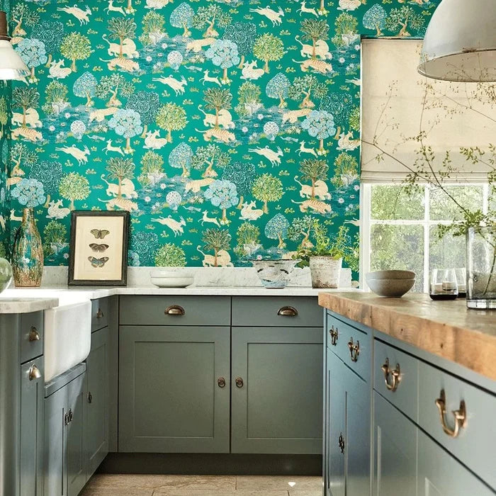 Pamir Wallpaper - Teal/Peacock