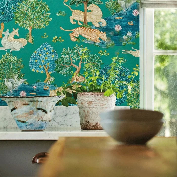 Pamir Wallpaper - Teal/Peacock