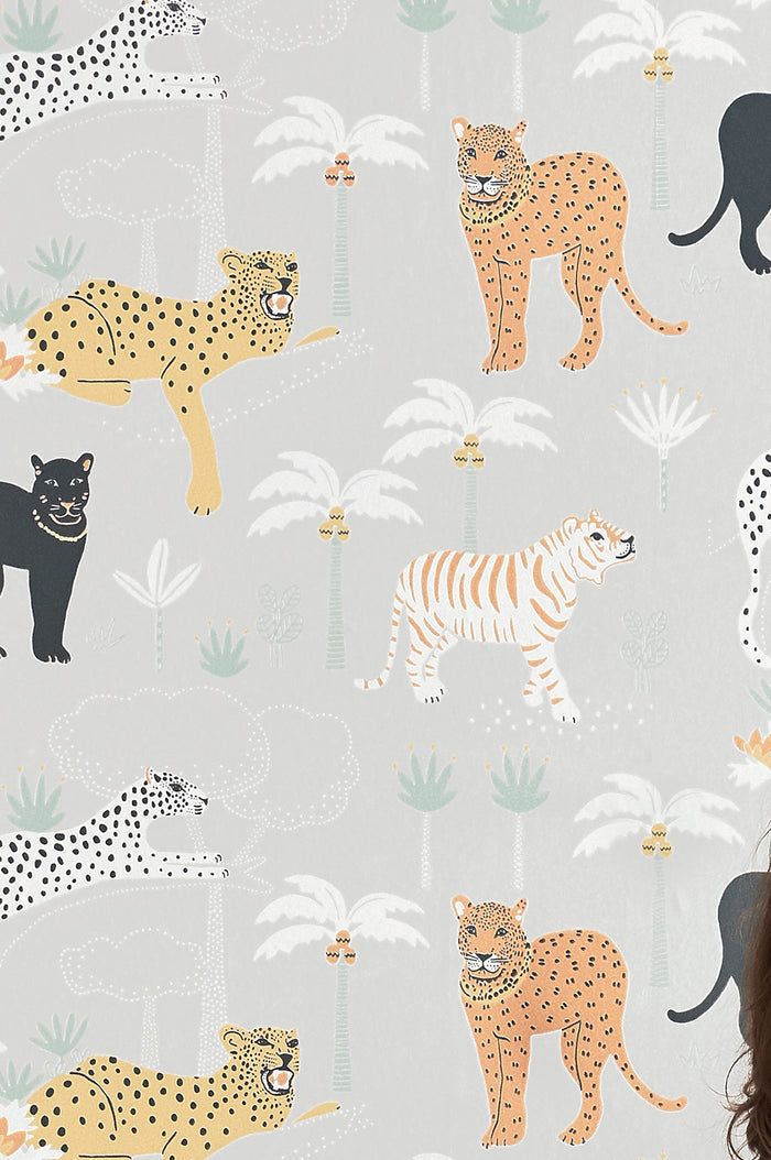 Panther Wallpaper - Grey