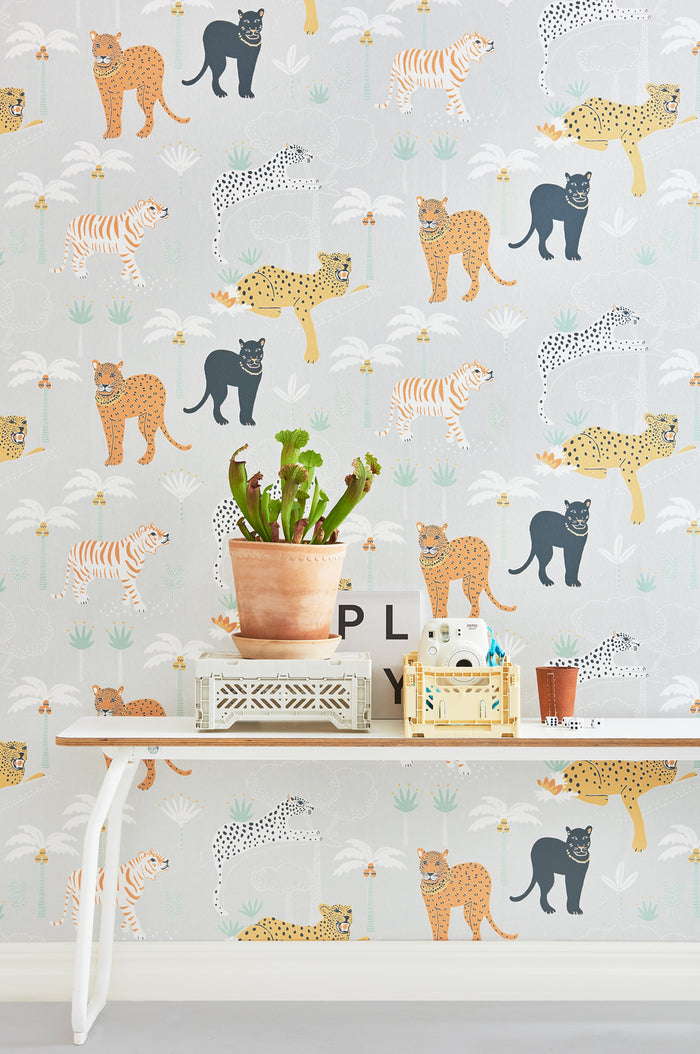 Panther Wallpaper - Grey