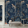 Panthera Mural Hybrid Wallpaper - Midnight Blue