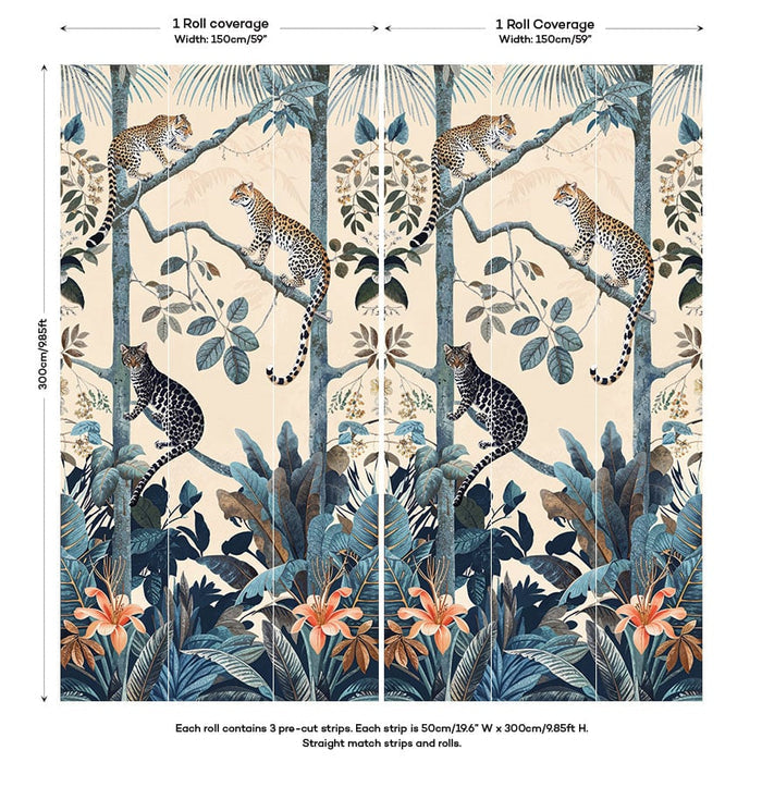 Panthera Mural Hybrid Wallpaper - Peach