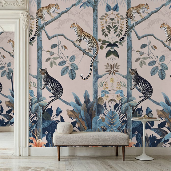 Panthera Mural Hybrid Wallpaper - Pink