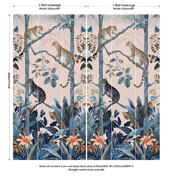 Panthera Mural Hybrid Wallpaper - Pink