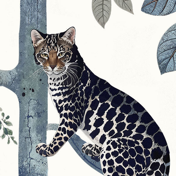 Panthera Mural Hybrid Wallpaper - White