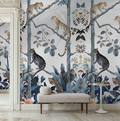 Panthera The Mural Hybrid Wallpaper - Metallic Silver