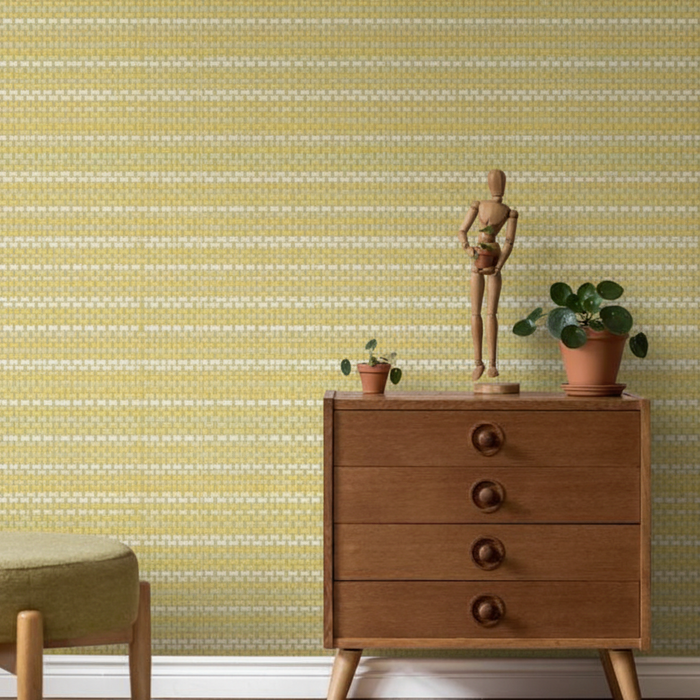 Room shot with W611-30 Sunshine grasscloth wallpaper