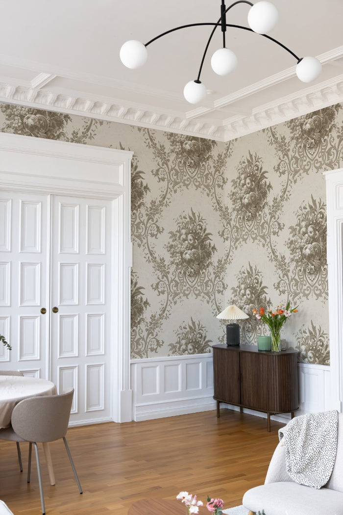 Paradise Medallion - Custom Sized Wallpaper Mural (per m2) - Beige