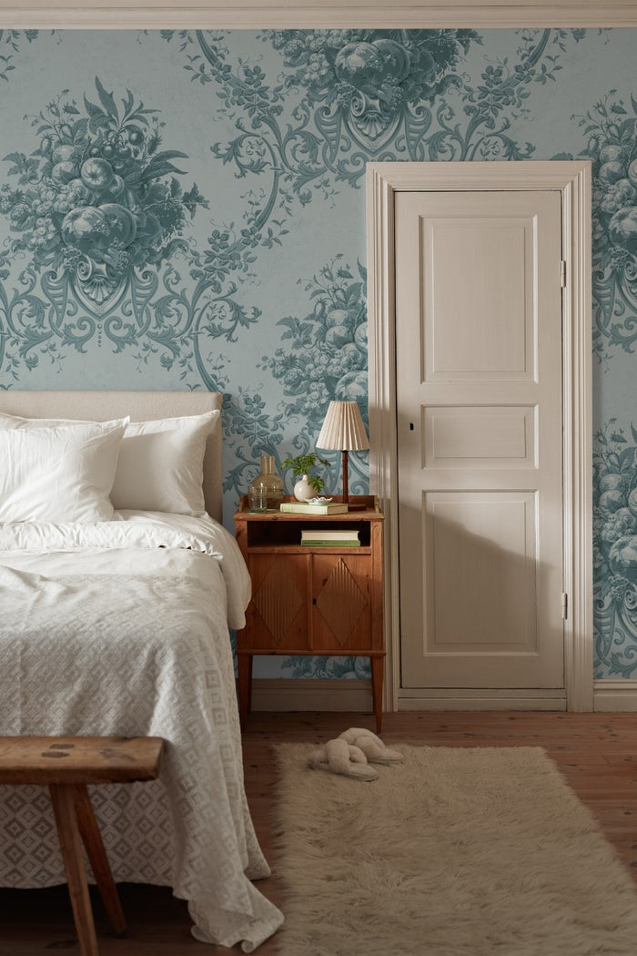 Paradise Medallion - Custom Sized Wallpaper Mural (per m2) - Blue