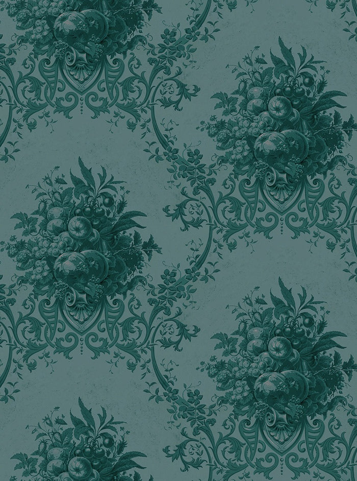Paradise Medallion - Custom Sized Wallpaper Mural (per m2) - Dark Blue