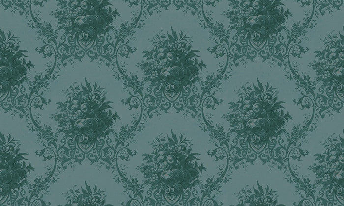 Paradise Medallion - Custom Sized Wallpaper Mural (per m2) - Dark Blue
