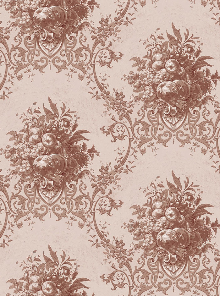 Paradise Medallion - Custom Sized Wallpaper Mural (per m2) - Red