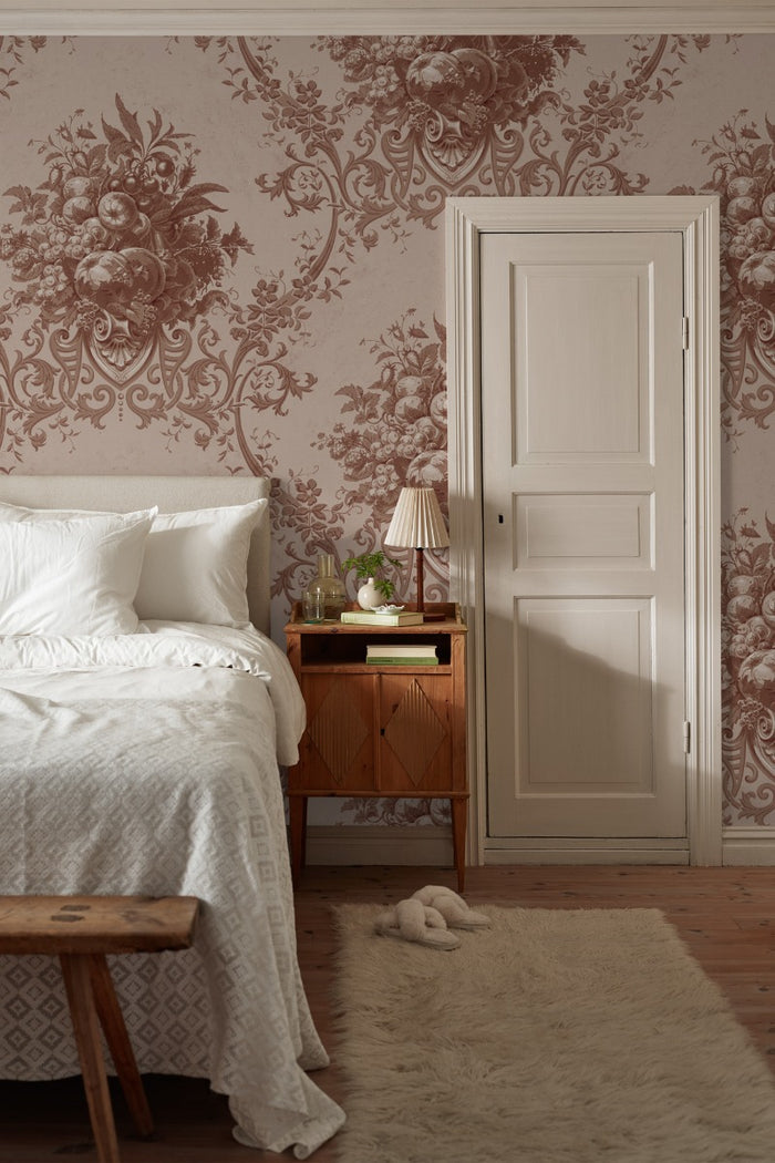 Paradise Medallion - Custom Sized Wallpaper Mural (per m2) - Red