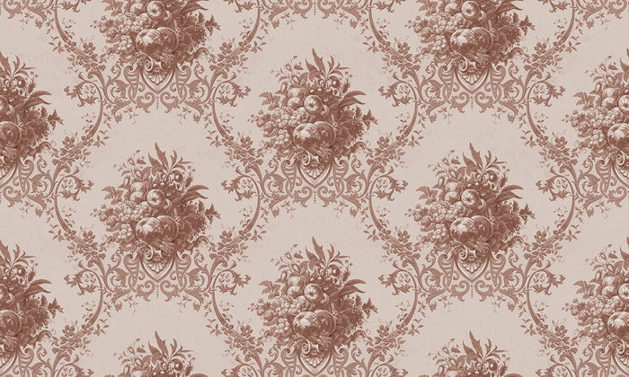Paradise Medallion - Custom Sized Wallpaper Mural (per m2) - Red
