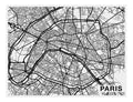Paris City Art Map - Newsprint - Custom Sized Wallpaper Mural (per m2)