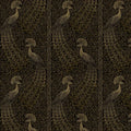 Pavo Parade Peacock Wallpaper - Metallic Gold/Soot