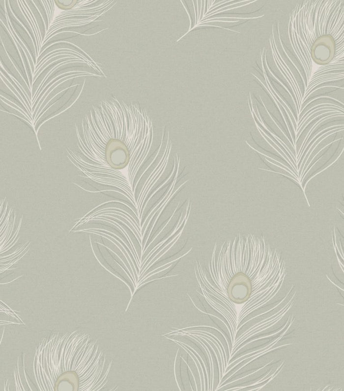 Pavona - Peacock Wallpaper - Sage