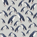 Penguin NZ wallpaper - Custom Print Wallpaper - Grey