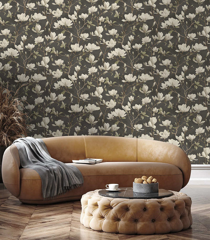 Petalina Textured Wallpaper - Charcoal