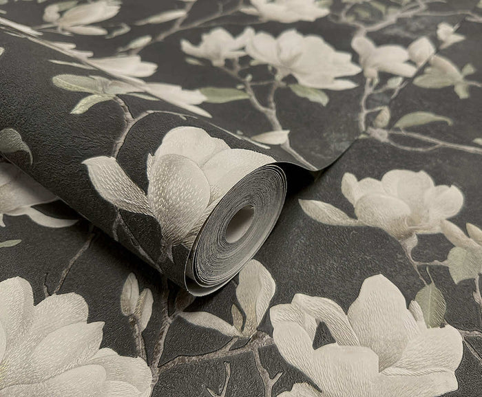 Petalina Textured Wallpaper - Charcoal