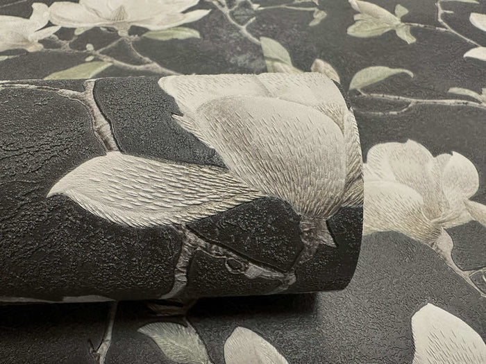 Petalina Textured Wallpaper - Charcoal