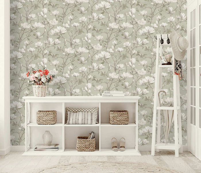 Petalina Textured Wallpaper - Sage
