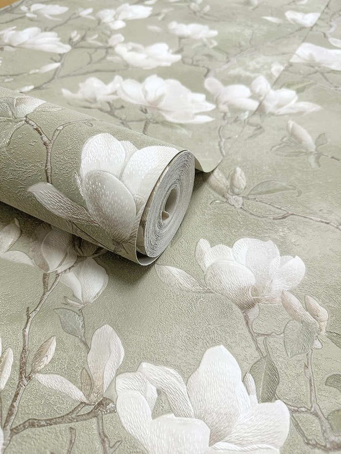 Petalina Textured Wallpaper - Sage