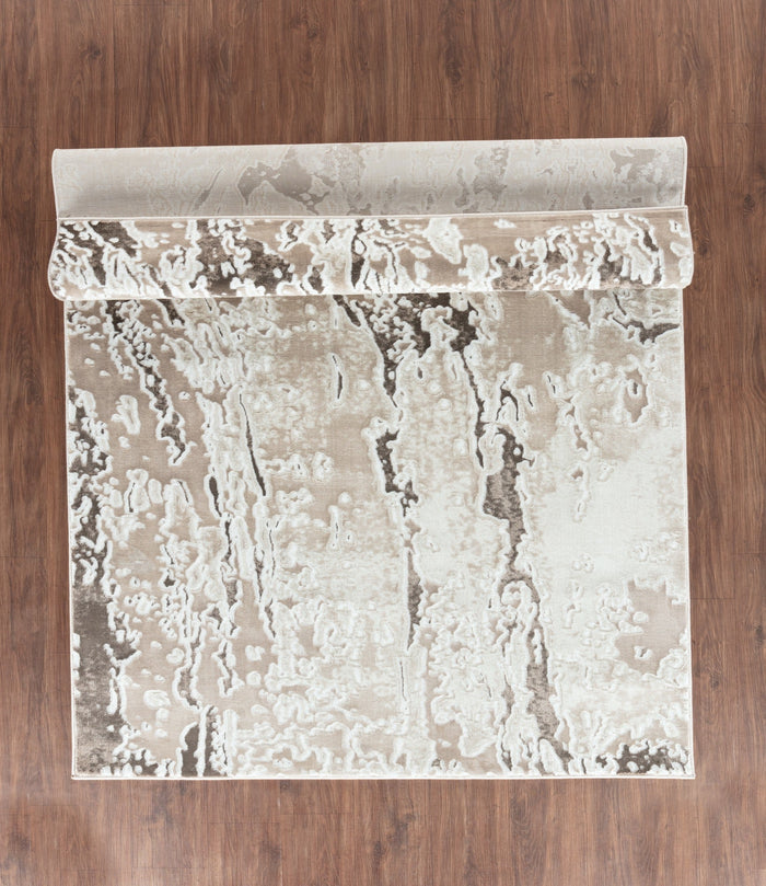Petra Brown and Beige 5x8 Area Rug - Adams Furniture