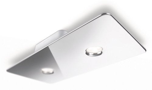 Philips 31605/11/48 Ledino Rectangular Two Light Energy Efficient LED Ceiling Light, Chrome