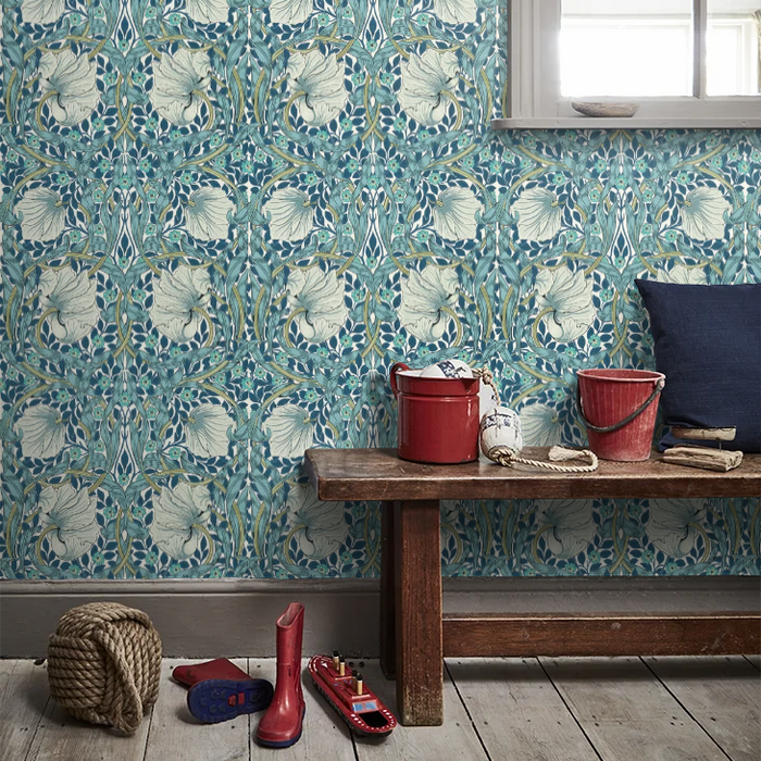 Pimpernel Wallpaper - Cobalt/Mineral