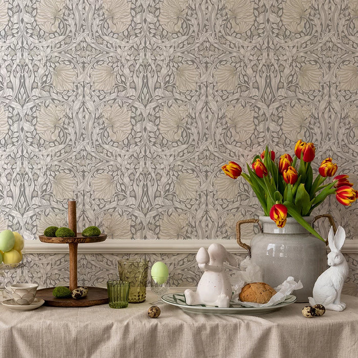 Pimpernel Wallpaper - Linen/Cloud/Grey