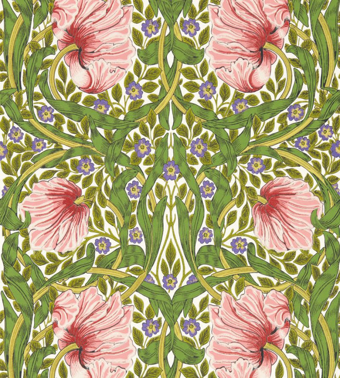 Pimpernel Wallpaper - Sap Green/Strawberry