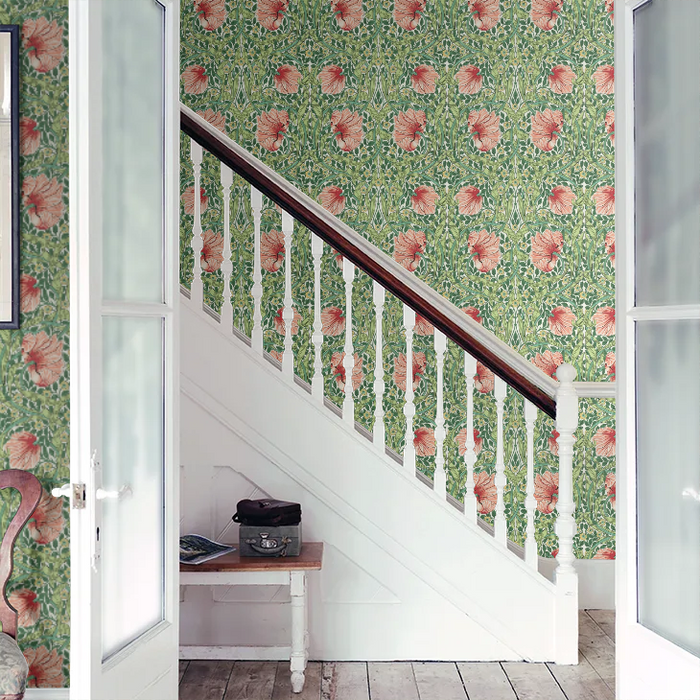 Pimpernel Wallpaper - Shamrock/Watermelon