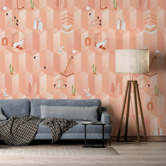 Pink Carrot Wallpaper Mural {per m2}