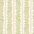Pipkin cream blush wallpaper with vertical fern leaf stripes and a scalloped wave