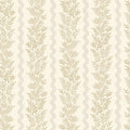 Pipkin natural wallpaper with tonal vertical leaf stripes and a scalloped wave